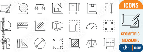 Fotografie Geometric measurement and dimension icons