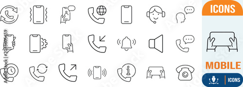 Foto Mobile phone call support icons