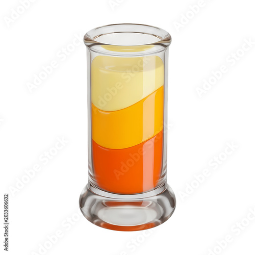 Test Tube with Layered Orange and Yellow Liquids