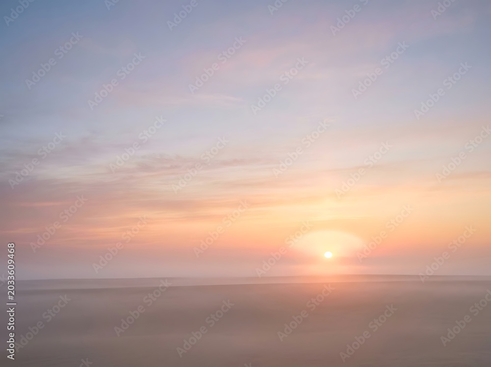 Fototapeta premium Sunset over serene ocean waters horizon.