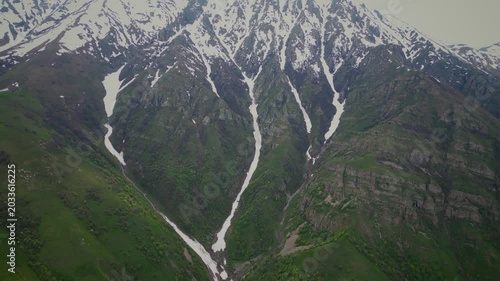 Aerial view of the mountains in spring