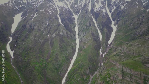 Aerial view of the mountains in spring