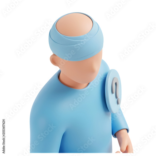 3D Character with Question Mark Symbol