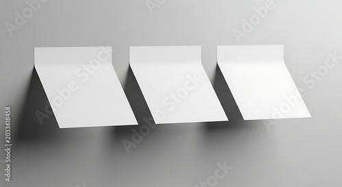 Three white rectangles on a gray background