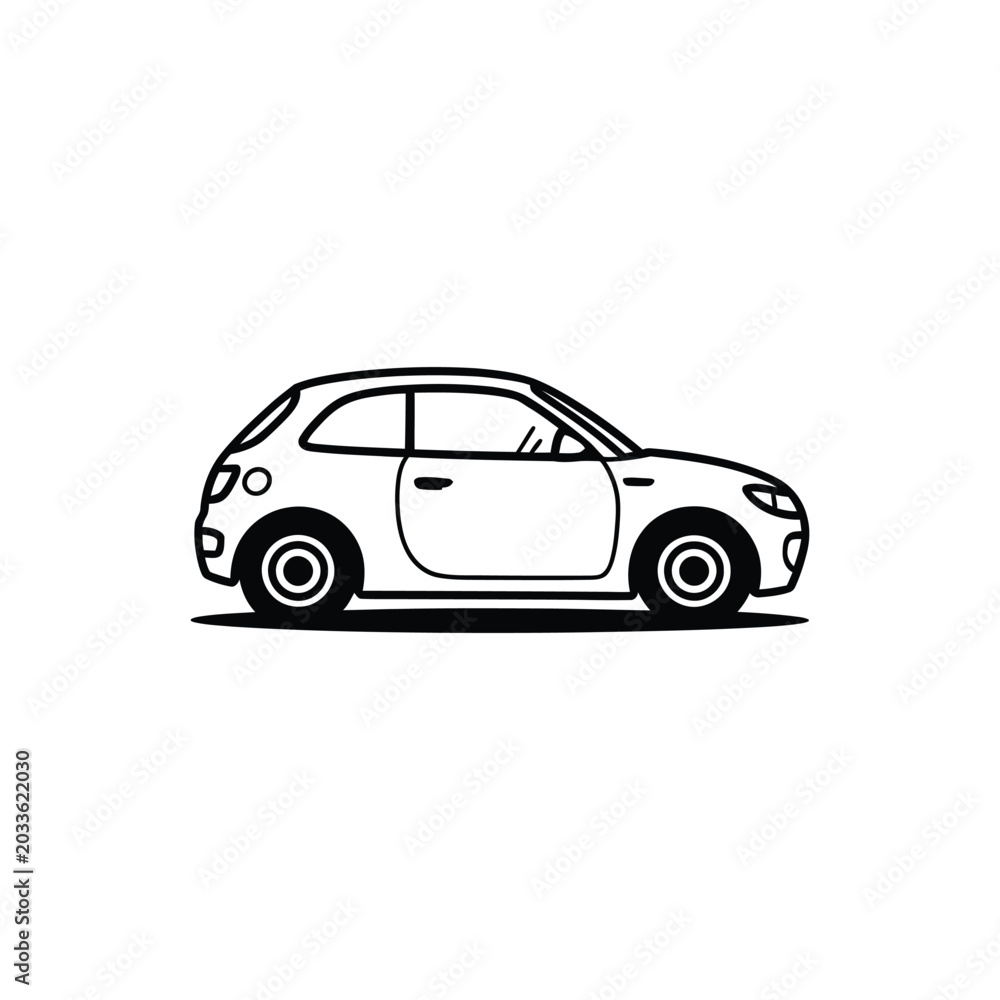 Obraz premium Car silhouette illustration with modern design and sleek lines on white background