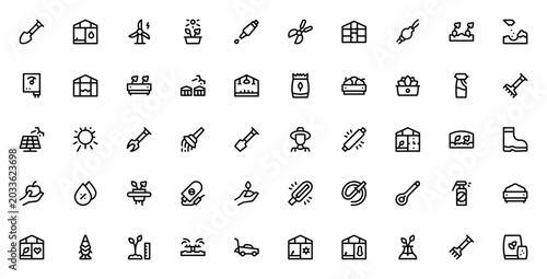 Foto Greenhouse icon set