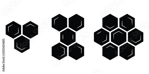 Konstfotografi Honeycomb hexagon icon set