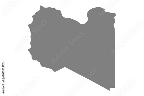 Libya map silhouette in solid gray vector graphic style isolated for design layout