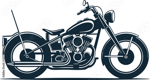Photos motorcycle vector emblem vtwin engine large tires handlebars seat