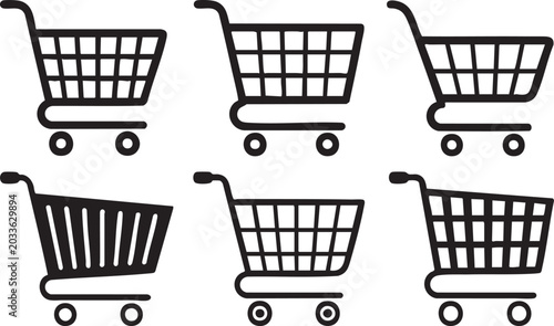 Canvastavla cart vector pack editable outlines grid and bar basket
