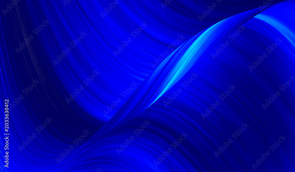 Obraz premium Blue abstract background with 3D wave effect resembling premium blue silk texture