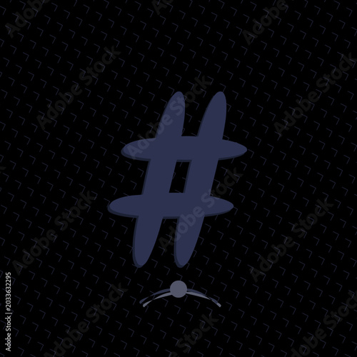 Bild auf Leinwand HASH stylized character visual with cross grid edge accents pattern and philatel