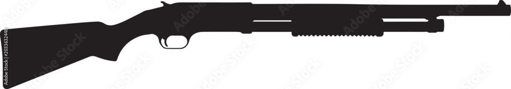 Fototapeta premium Black silhouette of a shotgun.