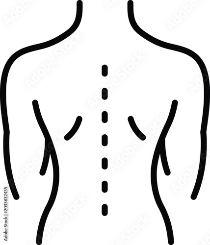 Human back icon in linear style.