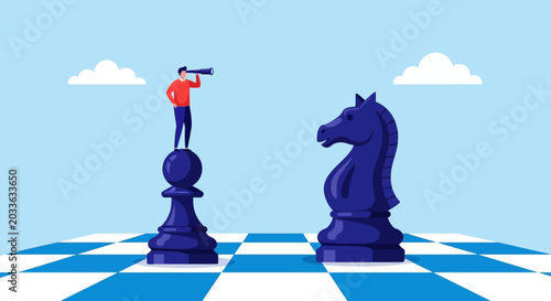 Foto Business strategy, chess, leadership, vision, planning, checkmate, tactics, vect