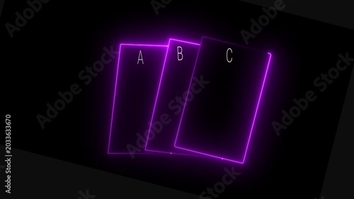 glowing neon playing card icon isolated on black background.