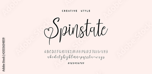 Spinstate Modern Script Font with Uppercase Lowercase and Numbers