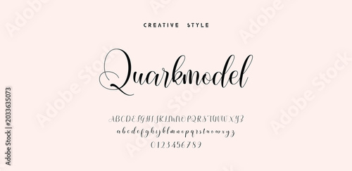 Quarkmodel Script Font with Elegant Calligraphy Alphabet and Numbers