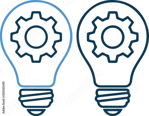 Light bulb with gear icon illustration