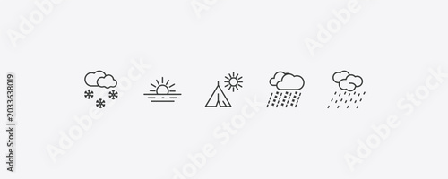 Fotografía weather outline icon set