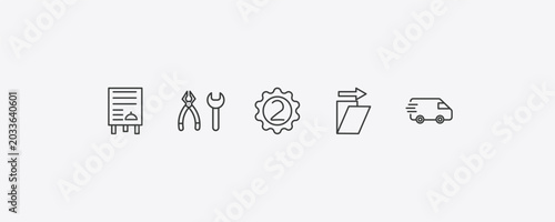 Canvas-taulu tools and utensils outline icon set