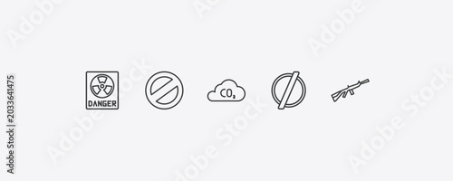 Fotografía signs outline icon set
