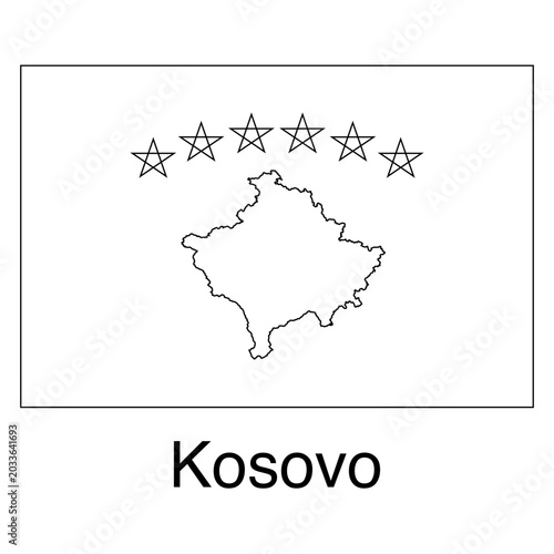 Kosovo Flag Map