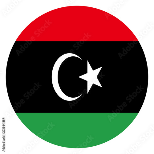 Schilderij op canvas Libyan Circular Flag Icon