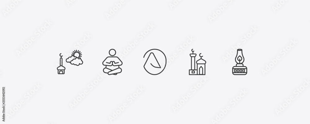 Fotografie religion outline icon set