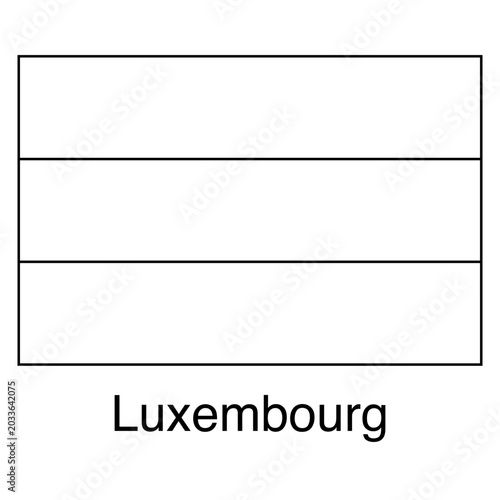 Luxembourg Flag Outline