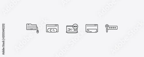 Tableau sur toile programming outline icon set