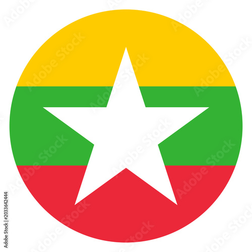 Myanmar Flag Circular Icon