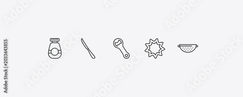 Foto kitchen outline icon set
