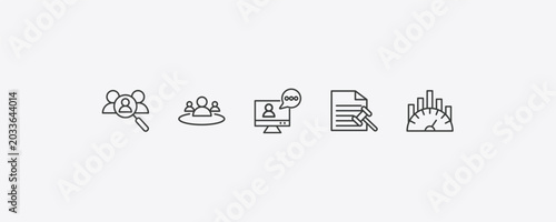 Photos human resources outline icon set
