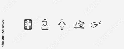 Bild auf Leinwand medical outline icon set