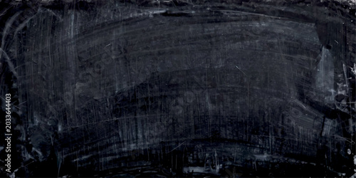 Quadro su tela Black chalkboard grunge background with black and white chalk texture and dark a