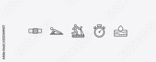 Obraz na płótnie gym and fitness outline icon set