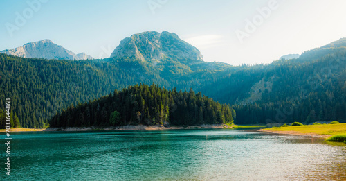 Black Lake (Crno Jezero) with the majestic Medjed peak in the background, Durmitor National Park, Montenegro.