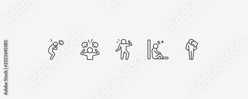 Bilde på lerret feelings outline icon set