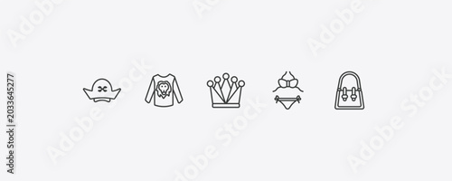 Foto fashion outline icon set