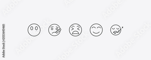 Quadro em tela emoji outline icon set