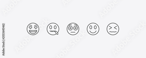 Tableau sur toile emoji outline icon set