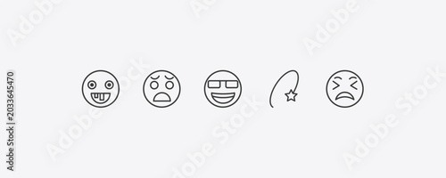 Quadro em tela emoji outline icon set
