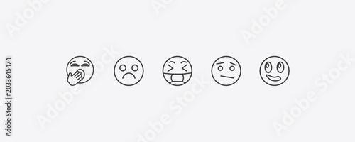 Картината върху платно emoji outline icon set