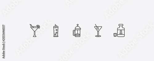 Cuadro en lienzo drinks outline icon set