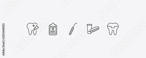 Bild auf Leinwand dentist outline icon set