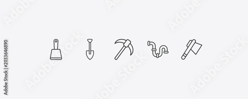 Foto construction outline icon set