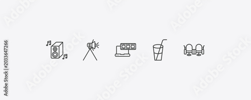 Tableau sur toile cinema outline icon set