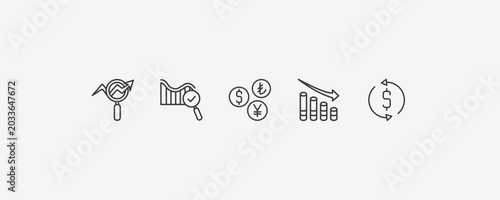 Foto business outline icon set