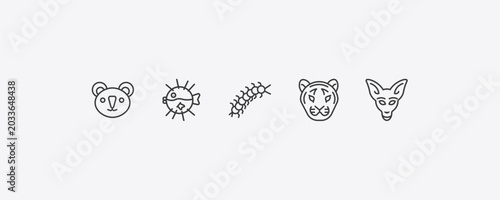 Canvas Print animals outline icon set